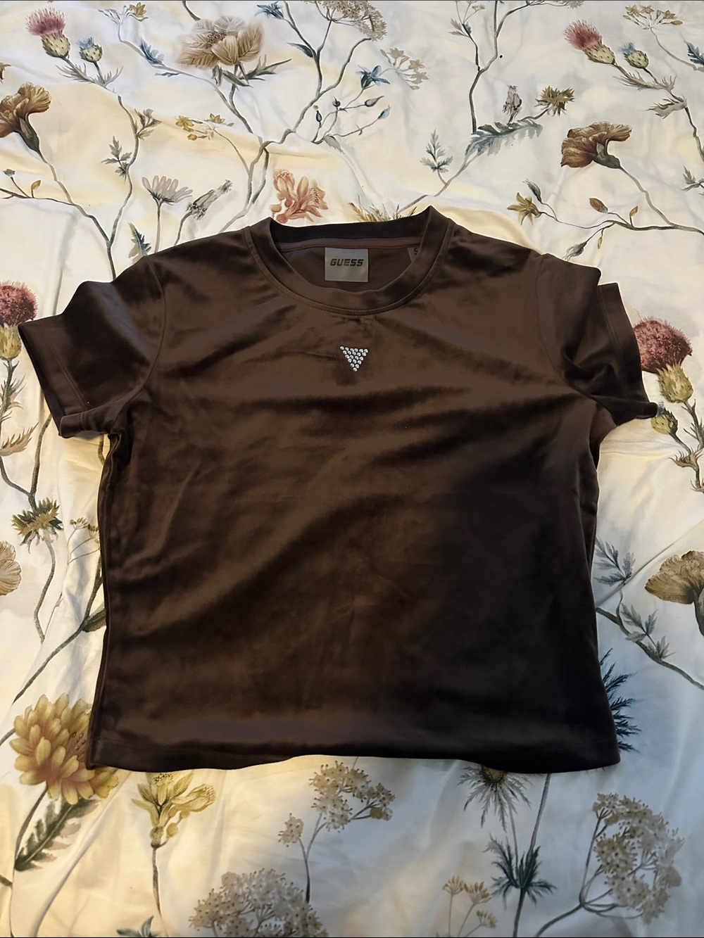 GUESS Brown Logo Triangle Tee